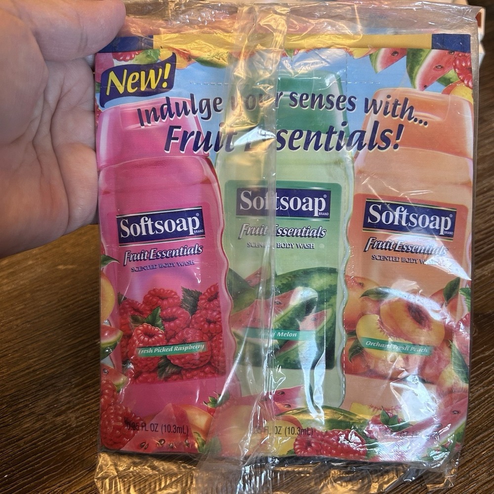 Softsoap Elements Juicy Melon Fresh Peach‎ Picked Raspberry Rare Samples Soap